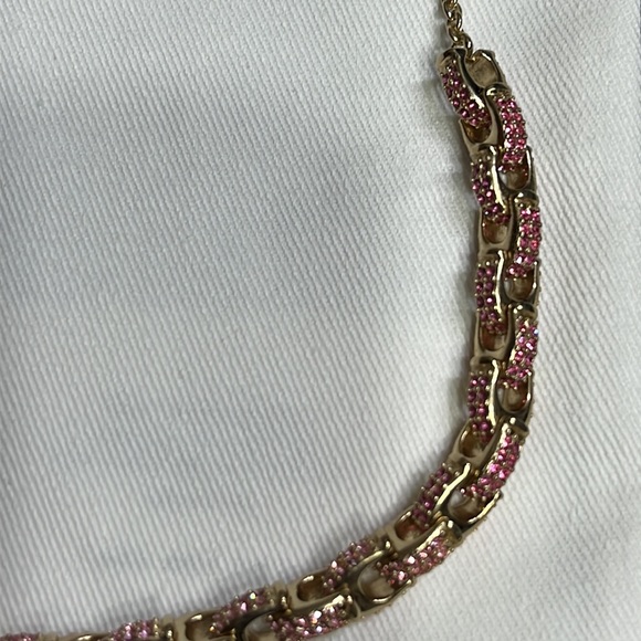 Coach Pave Signature Chain Link Necklace in Pink - Picture 6 of 6